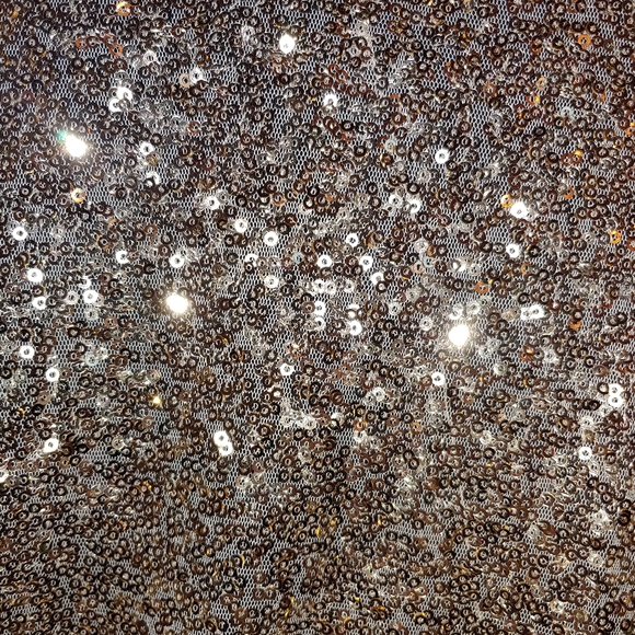 Navy gold sequin front blouse long sleeve small e2 clothing boutique - Picture 3 of 9